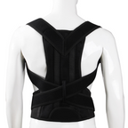 AEROBelt Posture Pro worn, rear view showing criss-cross straps